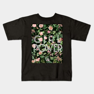 Girl Power GRL PWR Floral design Kids T-Shirt